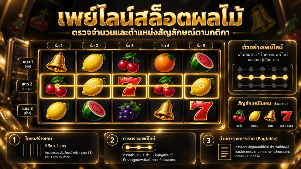 เพย์ไลน์ของเกมผลไม้กำหนดชุดที่มีค่ารางวัลอย่างไร