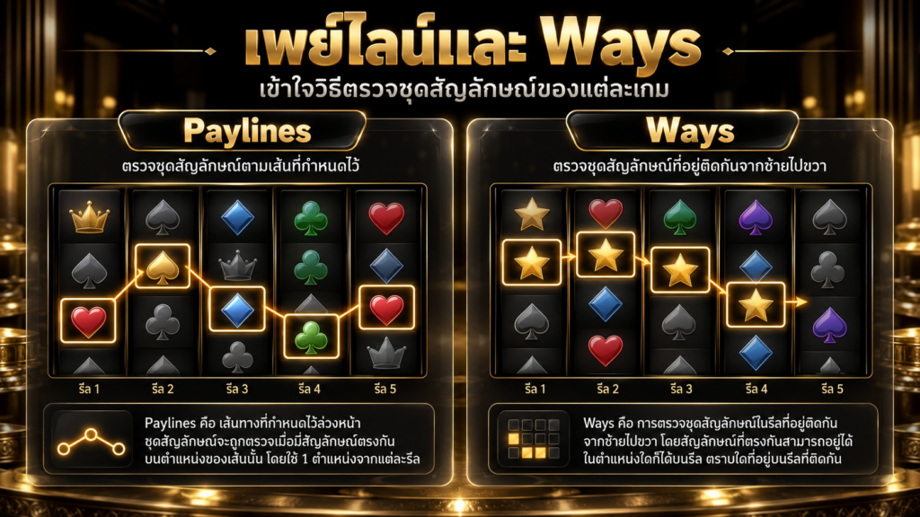 เพย์ไลน์และระบบ Ways ตรวจชุดสัญลักษณ์แตกต่างกันอย่างไร