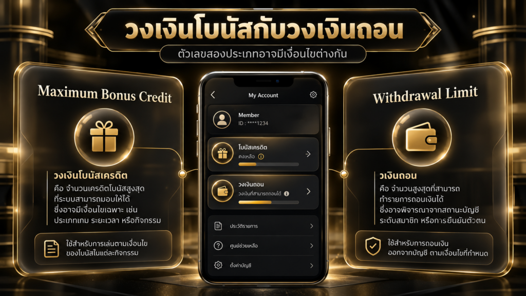 เรื่องวงเงินโบนัสและวงเงินถอน